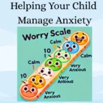 Worry scale chart with emotion faces ranging from calm to anxious, helping children manage anxiety.