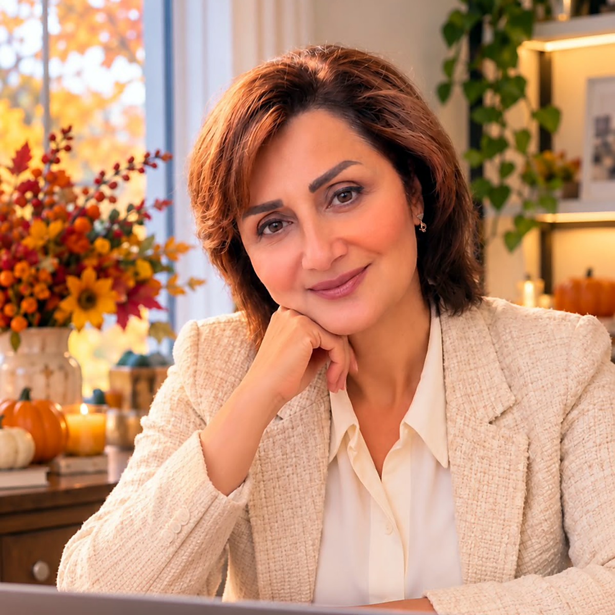 Shiva Movafaghian, Child and Youth Therapist and founder of Alpha Child Therapy, at her desk in Richmond Hill